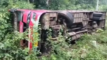 Bus overturns in Gajapati