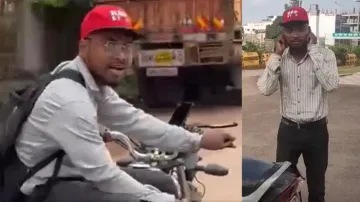 Youth's bike stunt ends in a funny way #Watch