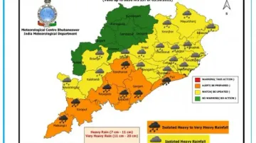 Heavy To Very Heavy Rainfall Alert For Odisha