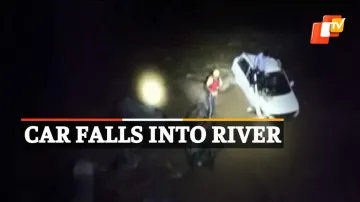 Car falls into river