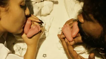 Nayanthara and Vignesh Shivan with their twin babies