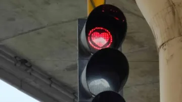 Awareness on Heart Health: Love-shaped stop signs in Bengaluru traffic lights is the new trend