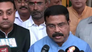 Dharmendra Pradhan, Sambit Patra meet CEC