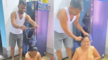 Viral: Woman's reaction after getting gold chain from son is priceless 