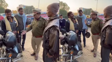 Senior cop’s action after nabbing men tripling on bike is heart-winning; watch
