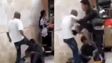 Man kicks homeless, suffers instant karma; watch