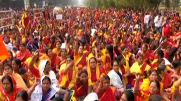 Anganwadi workers’ stir enters 45th day, agitators threaten to block NH 16 during Hockey World Cup