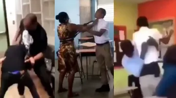Teachers and students indulge in fierce fights inside classroom, watch