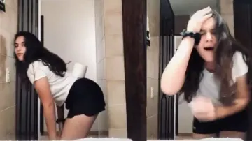 Girl bangs her head, screams in pain during balancing act