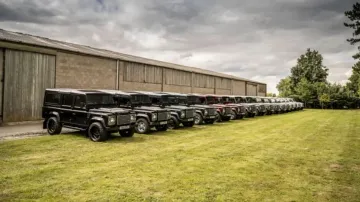 Defenders Parked In The Backyard Of 'Twisted'