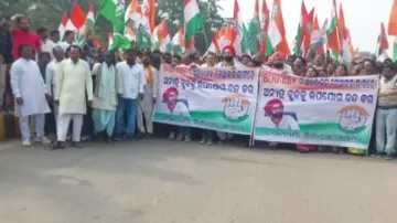 Congress Protest At Bolangir Collectorate
