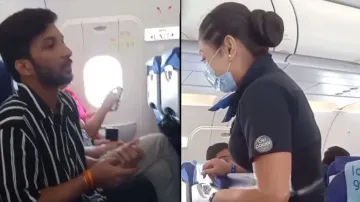Youth asks air hostess to open flight’s porthole to spit gutka midair, watch how she reacts