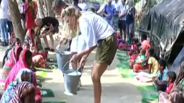 Family of Netherlands Hockey team players meet Purusottampur villagers in Puri
