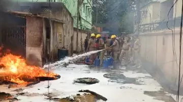 Major blaze near district registration office in Cuttack, firefighting operation underway 
