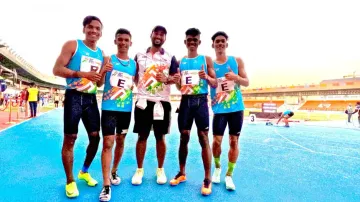 Odisha U-17 boys clinched Gold in 4×100 relay