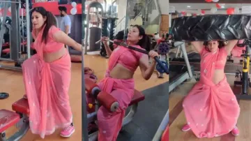 Woman in saree displays amazing strength at gym; viral video stuns internet