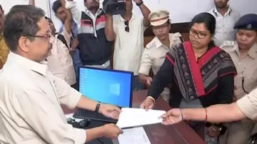 Lady Police Officers Submitting Memorandum With RDC