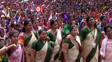 Odisha GPLF Mission Shakti workers hold massive protest over job regularisation, other demands