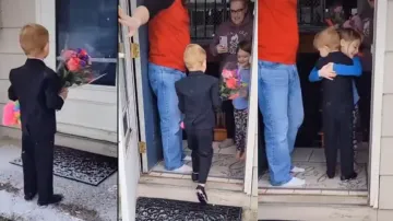 ‘Will you be my Valentine?’ Cute little boy’s gentle proposal to classmate is remarkable, watch