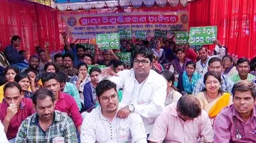 AYUSH doctors stage demonstration in Bhubaneswar demanding regular jobs 