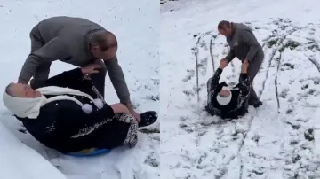 Elderly couple revisit childhood, trigger amusing & heart-warming moment; watch