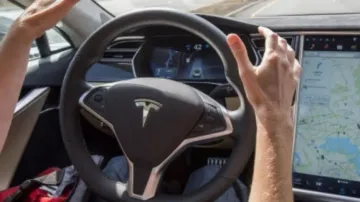 Steering Wheel Of A Tesla Model Y