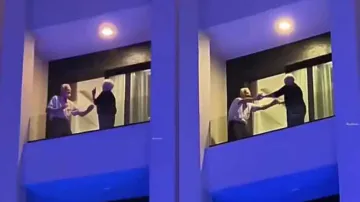 Elderly couple’s dance of joy on balcony is winning hearts, watch