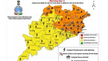 Orange warning for thunderstorm, lighting, hailstorm issued for several Odisha districts