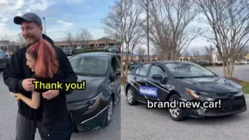 YouTuber gifts brand new car as tip to waitress in restaurant, see her reaction