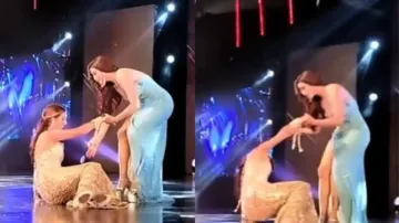 Beauty contestant falls down on runway during ramp walk; internet says ‘women empowerment’
