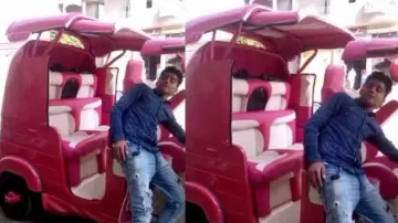 Modified auto-rickshaw gives illusion of luxurious convertible ‘Rolls Royce’