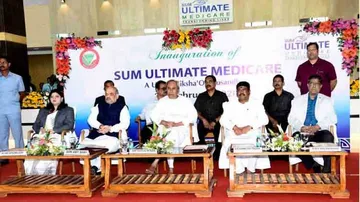 Pradhan Urges Naveen To Implement Ayushman Bharat As Shah Dedicates SUM Ultimate Medicare To People