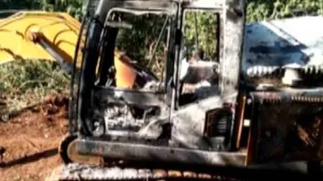 Maoists oppose road construction, torch JCB in Malkangiri