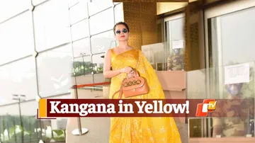 Bollywood Actress Kangana Ranaut Stuns In Yellow Saree