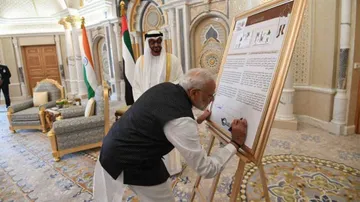 PM Modi releases postage stamps on Mahatma Gandhi in UAE