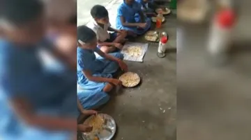 Puffed Rice Served In Midday Meal In Odisha School