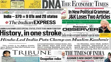 Article 370: Headlines across media colour India’s history in their own hues