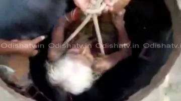 Overnight in manhole, 80-year-old woman sees light of the day