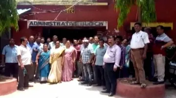 Denied AC, Plus-II answer sheet evaluators stage protest