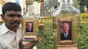 Odisha Artist Creates Photo Frame Inside Bottle To Congratulate Joe Biden On His Swearing-In