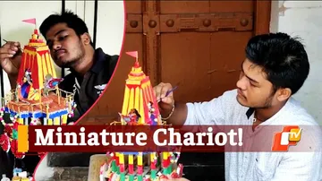 Odisha Youth Creates Miniature Chariot Of Lord Jagannath