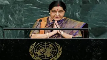 Sushma acknowledges previous governments' development efforts