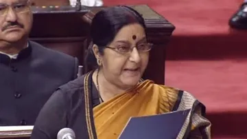 Nothing humane about Jadhav's meeting with family: Sushma