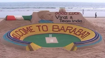 Barabati ODI: Sudarsan wishes luck to team India through sand art