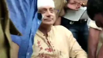 Shashi Tharoor injured as chain in temple gives away
