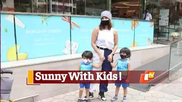 Sunny Leone Spotted Grocery Shopping With Sons Noah, Asher In Mumbai