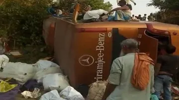 15 Odia pilgrims injured as bus falls off bridge in Tata