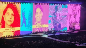 U2 Features Smriti Irani, Gauri Lankesh As Female Icons During Maiden Indian Performance