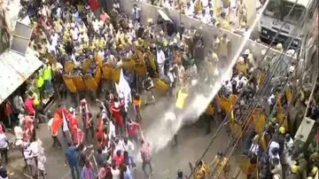 Tear Gas, Water Canons Used On Left Protesters In Kolkata