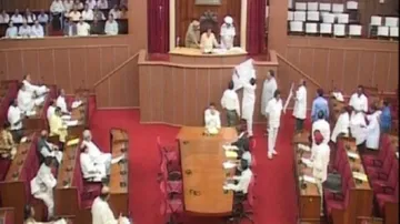 Leader of Opposition sits on dharna in Odisha Assembly